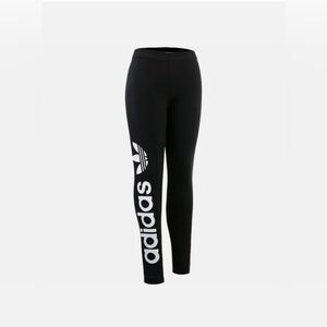 Adidas Black Leggings with Bold White Logo